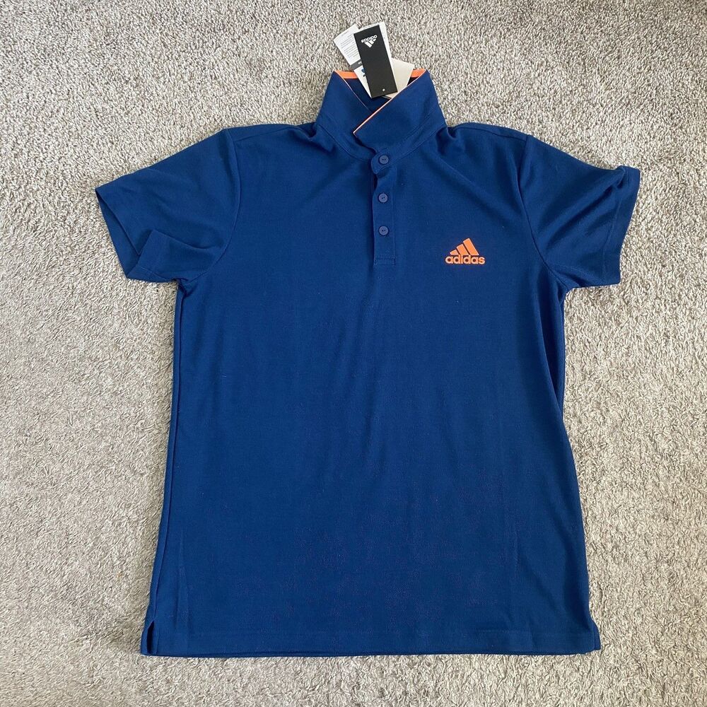 Adidas Climate Men’s Polo Size Large Blue Orange